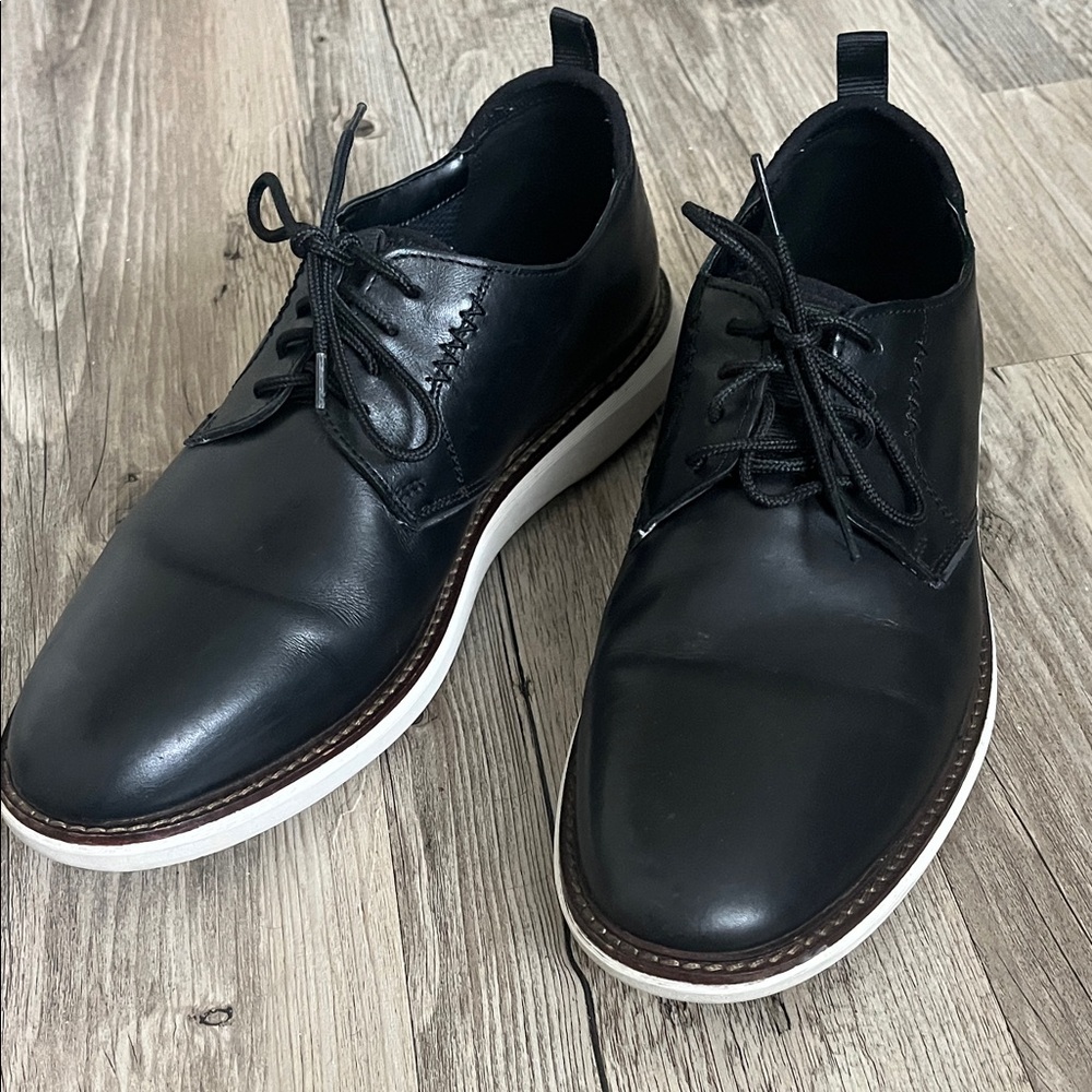 Clarks Brantin Men's Low Top Black Leather Oxford Shoes Size 10,5